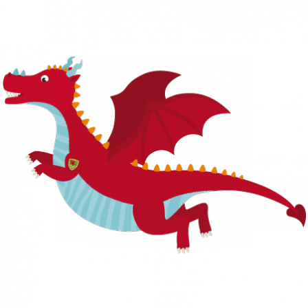 Stickers Chevalier dragon rouge 1