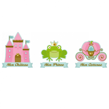 Stickers Château, Couronne et Prince