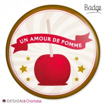 Badge bonbon - Pomme d'amour