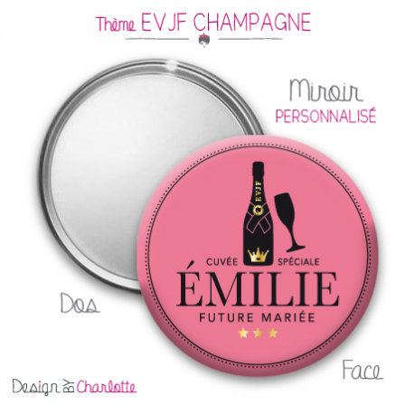 Miroir EVJF Champagne Mariée à personnaliser