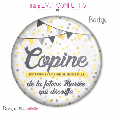 Badge EVJF Confettis Copine