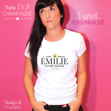T-shirt EVJF Champagne Mariée à personnaliser