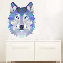 Stickers origami tête de loup
