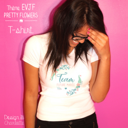 T-shirt EVJF Equipe - Amour Fleurs