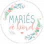 Sticker Auto EVJF Mariés - Amour Fleurs