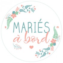 Sticker Auto EVJF Mariés - Amour Fleurs