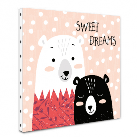 Tableau Deux Ours -Sweet Dreams - Fille