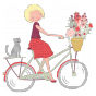 Stickers Fillette à vélo