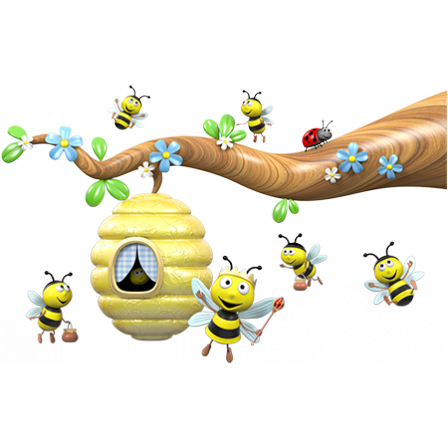 Stickers Branche aux abeilles