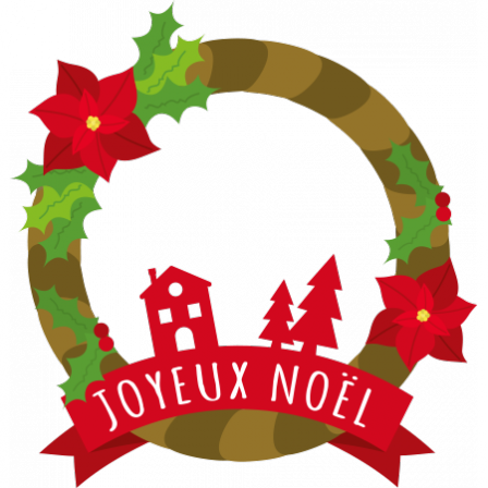 Stickers Ambiance Noël - Couronne de Noël