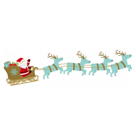 Stickers Ambiance Noël - Traineau renne de  Noël