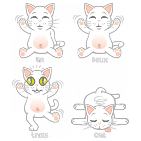 stickers 1 2 3 cat