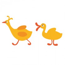 Stickers canard et poule