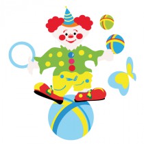 Stickers clown jongleur équilibriste