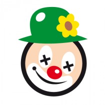 Stickers tête de clown au chapeau