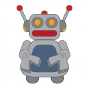 Stickers robot gris