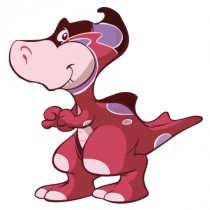 Stickers dino rouge