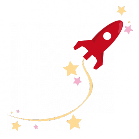 Stickers fusée rouge et étoiles