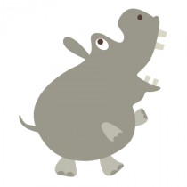 Stickers hippopotame gris