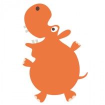 Stickers hippopotame orange