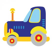 Stickers tracteur bleu