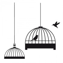 Stickers cage oiseaux 1