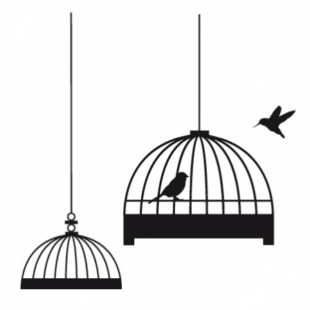 Stickers cage oiseaux 1