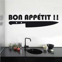 Stickers bon appétit couteaux