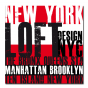 Tableau déco New York typo red