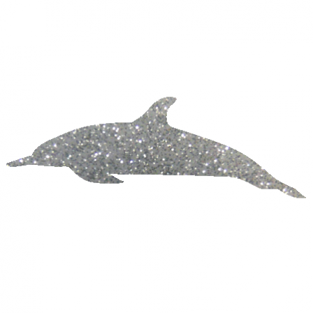 Stickers dauphin silhouette pailleté argent