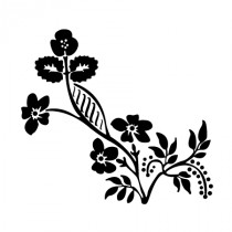 Stickers Fleur feuille et tourbillon
