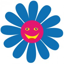 Stickers fleur numérique bleu