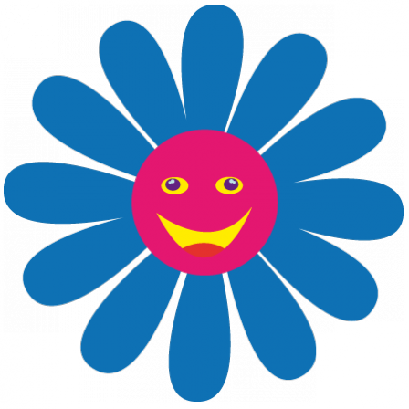 Stickers fleur numérique bleu
