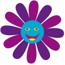 Stickers Fleur numérique violet