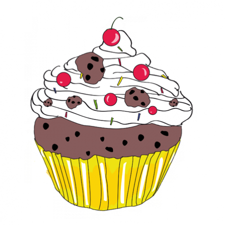 Stickers Cupcake cerises et pépites