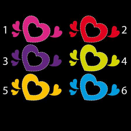 Stickers Coeur déco (6coloris)