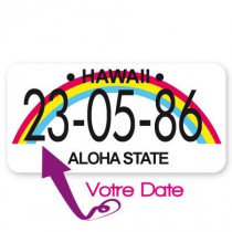 Stickers Plaque Hawaï à personnaliser