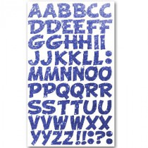 Stickers Gommettes Lettres pailleté Bleu