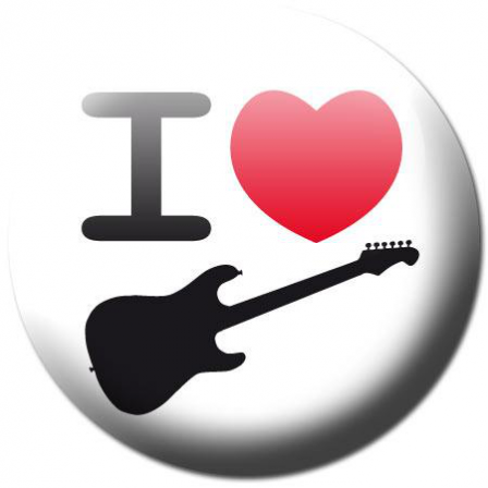 Badge I love guitare