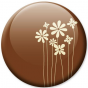 Badge nature fleur marron