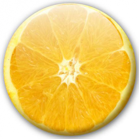 Badge nature rondelle orange
