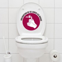 Stickers WC laver les mains