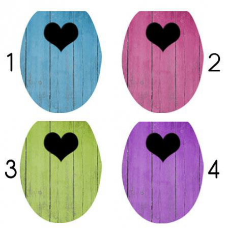 Stickers WC planche coeur (4 coloris)