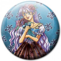 Badge manga girl flower