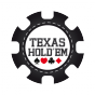 Stickers jeton casino texas hold'em noir