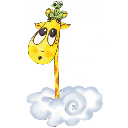Stickers girafe grenouille nuage