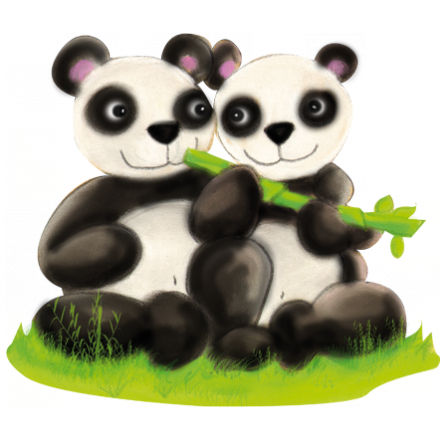 Stickers pandas amoureux