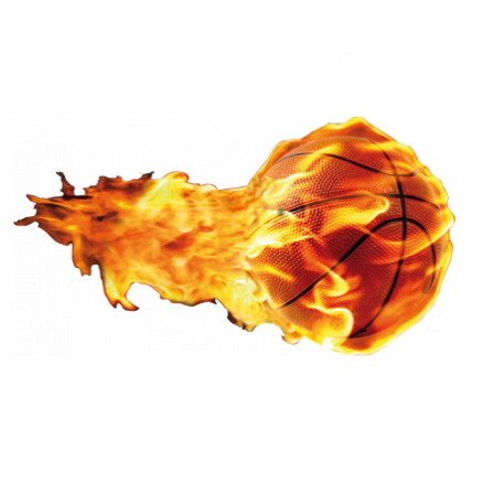 Stickers ballon basket enflammé