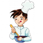 Stickers manga garçon cuisinier