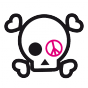 Stickers emo tête de mort peace